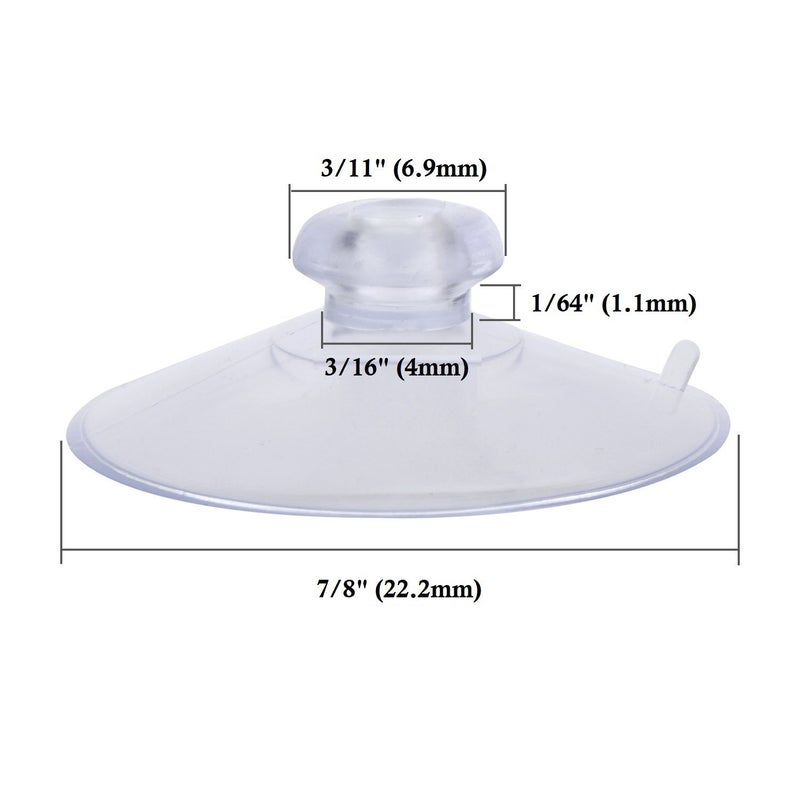 FlanicaUSA 20 Pack Clear Plastic Strong Suction Cup with Removable Hook (7/8" (22.22mm) Diameter) - Image 2
